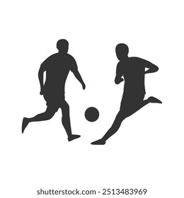 Silhueta de um jogador de futebol em ação