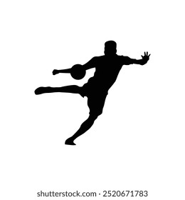 silhouette of a soccer player performing a half body kick
