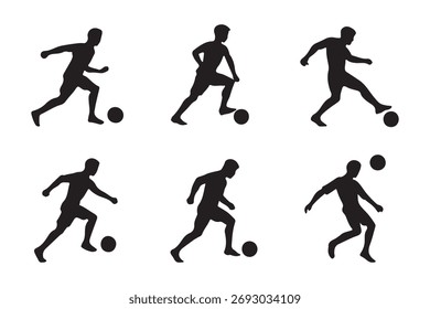 Silueta de la pose del jugador de fútbol