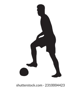 silhouette of soccer player vector
