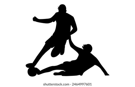 silhouette of Soccer player vector illustration