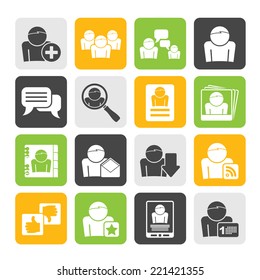 Silhouette Social Media and Network icons - vector icon set