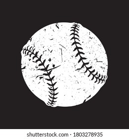 Silhouette Of Softball Grunge Vector