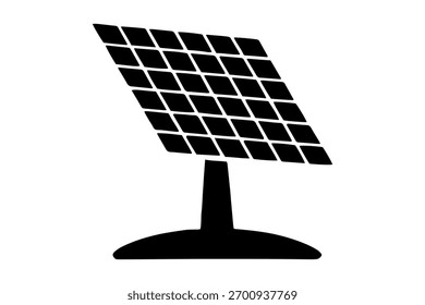 Silueta del panel solar en soporte para energía renovable