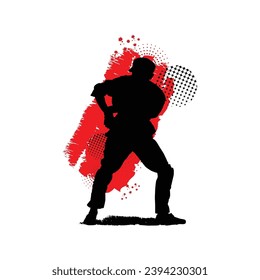 Silhouette soldier or army poster design art