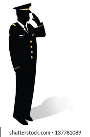 Silhouette Of Soldier Saluting