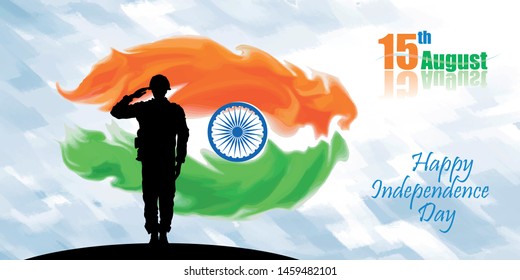 Silhouette of a soldier saluting for his mother nation.