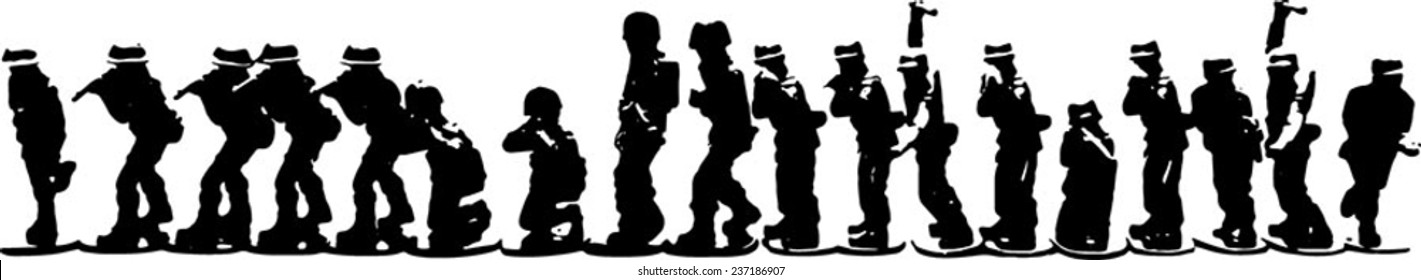 Silhouette soldiers