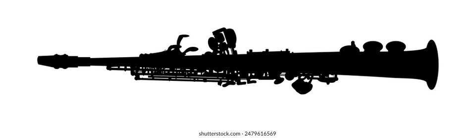 silhouette of a soparno saxophone	