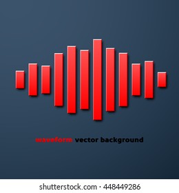 Silhouette of sound waveform sign with shadow