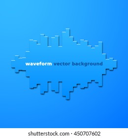 Silhouette of sound waveform sign with shadow