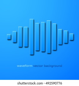 Silhouette of sound waveform sign with shadow