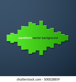 Silhouette of sound waveform sign with shadow