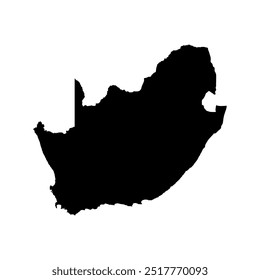 Silhouette of a South Africa Country land Map