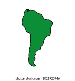 silhouette south america map