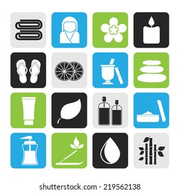 Silhouette Spa objects icons - vector icon set