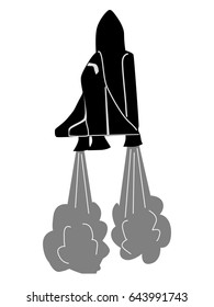 silhouette of space shuttle