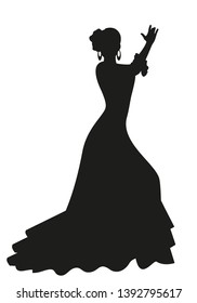 Silhouette Spanish Flamenco Dancer Woman Dancing Stock Vector (Royalty ...