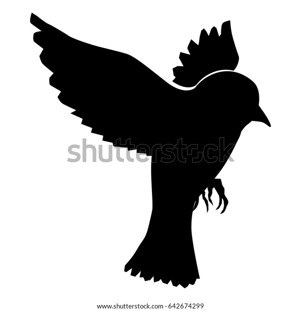 Silhouette Sparrow Stock Vector (Royalty Free) 642674299