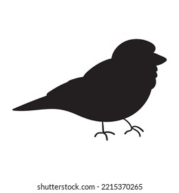 Silhouette. Sparrow. Bird. Vector icon. Black color.
