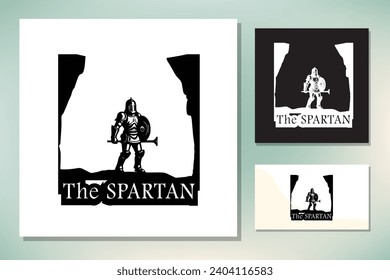 Silhouette of Spartan Knight Soldier