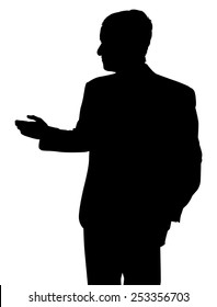 Silhouette Of A Speaker On A White Background Vector