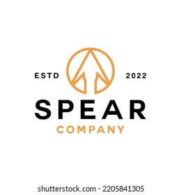 silueta Spear Logo gráfico de diseño vectorial para emblema de placa