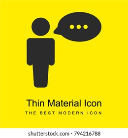Silhouette with speech bubble bright yellow material minimal icon or logo design