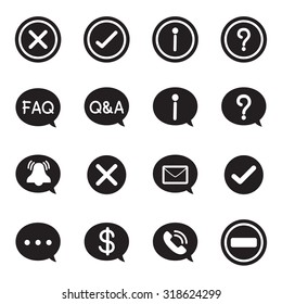 silhouette Speech bubble icons, CHAT message Vector illustration set