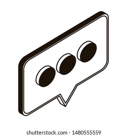 silhouette of speech bubble of online chatting on white background