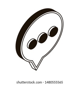 silhouette of speech bubble of online chatting on white background