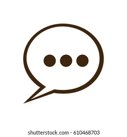 silhouette speech bubble with suspending points icon vector illustration