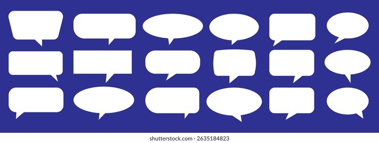 Silhouette speech bubble vector set. black on a white background. simple flat design. text box and message icon collection on a white background. vector illustration.