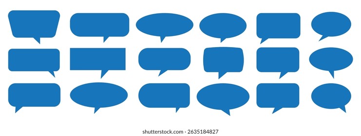 Silhouette speech bubble vector set. black on a white background. simple flat design. text box and message icon collection on a white background. vector illustration.