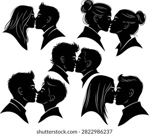 Silhouette speech bubbles with speech marks