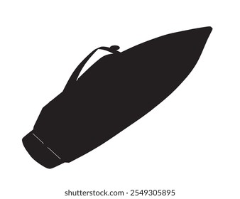 Silhouette Speedboat isolated vector illustration. Luxury and expensive boat. Isometric view