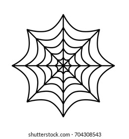 Silhouette of spider cobweb on white background. Vector Illustration. EPS10