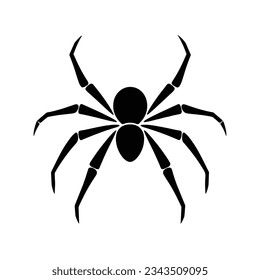 Silhouette spider for decoration for Halloween vector isolated on white background