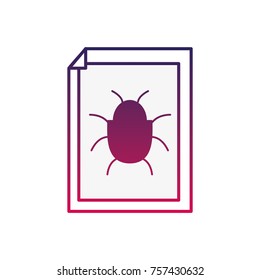 silhouette spider insect to danger symbol inside paper