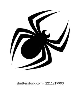 Silhouette spider isolated on white background vector image.