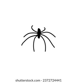 Silhouette of spider on white background