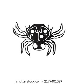 Silhouette spider, Tarantula vector icon with white background 