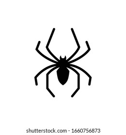 silhouette spider vector in white background