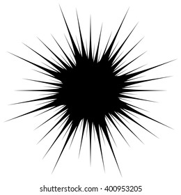 silhouette of spiky, edgy shape on white. explosion shape