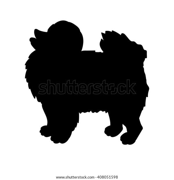 Silhouette Spitz Isolated On White Background Stock Vector Royalty