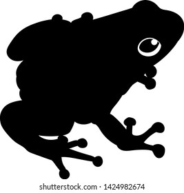 Silhouette of a splash-backed poison frog. Vector
