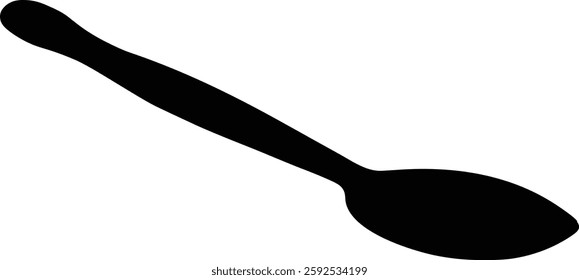 Silhouette spoon in black isolated