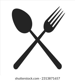 Silhouette spoon and fork icon symbol vector illustration