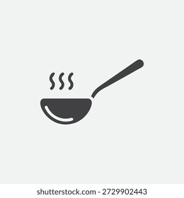 Silhueta colher Ícone Descanso Ilustração Vetorial para Símbolo de Cozinha Utensil Design Plano Mínimo Isolado no Fundo Branco