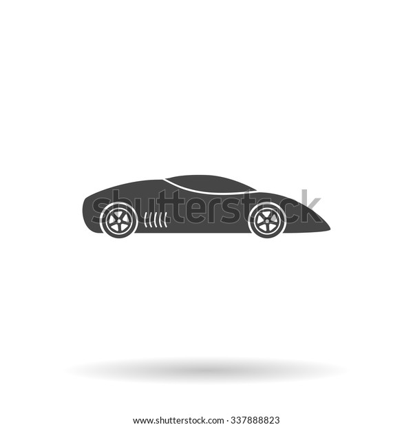 Silhouette of\
sport car for racing sports. Icon\
Vector